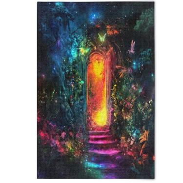 Imagem de Adult Jigsaw Puzzles 500 Pieces Animal Floral Artwork Colorful Tree Green Orange Fun Family Puzzles White Elephants Gifts Puzzle, 500 Pieces, 20.5" x 14.9"