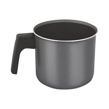 Imagem de Fervedor Leiteira Antiaderente Ø12cm Grafite com Cabo em Baquelite - Caneco Profissional para Leite, Café e Água, Design Moderno e Resistente