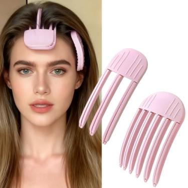Imagem de Bestac 2 peças de clipes de volume de cabelo para mulheres – clipes de elevação de raiz, pente volumizador, ferramentas de estilo para franja fofa (rosa)