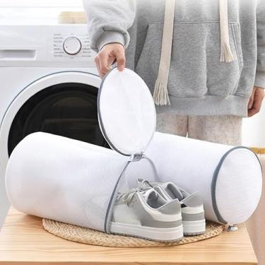 Imagem de Sacos de lavanderia para sapatos, sacos de lavagem de malha com zíper para tênis e chinelos na máquina de lavar, reutilizáveis