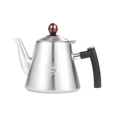 Imagem de GLOGLOW Chaleira de Fogão Bule de Fogão de Aço Inoxidável, Capacidade de 1,2L, Alça Resistente Ao Calor, Acabamento Espelhado, para Fogões de Indução e a Gás Suprimentos de café e chá (Prata)