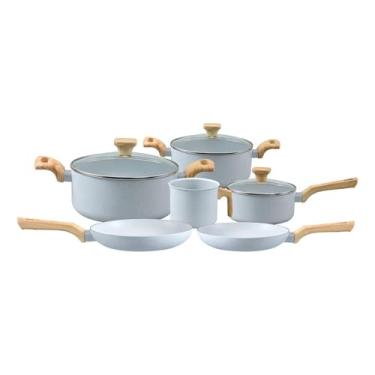 Imagem de Conjunto de panelas antiaderentes de cerâmica, 6 peças, cinza grafite