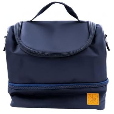 Imagem de Bolsa Térmica 2 Compartimentos com Alça Removível - Mantém Frio e Calor, Lancheira para Marmita, 24x22cm - Ideal para Almoço no Trabalho e Viagens