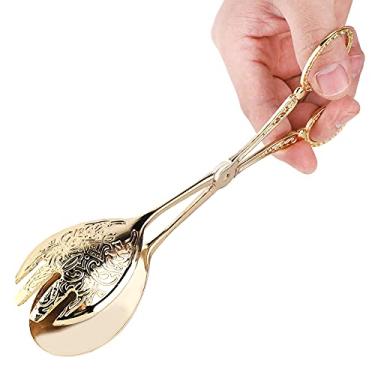 Imagem de GLOGLOW Produtos de Panificação Design árabe Vintage, Multifuncional para Churrasco e Buffet, Pinça de Pão de 8,7 X 1,8 X 2,4 Polegadas, Liga de Zinco, Nan (ponta de prata)