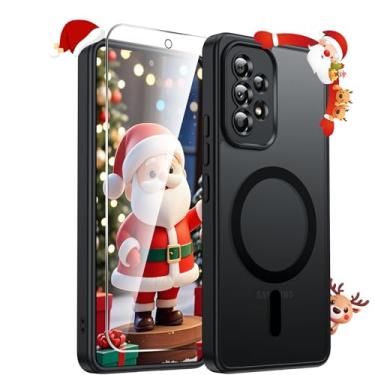 Imagem de LeYi Capa para celular Galaxy A53-5G: Capa compatível com Samsung A53 5G [Mag-Safe Fit] com protetor de tela, película fosca translúcida de toque suave e proteção de corpo inteiro Funda para A 53