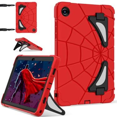 Imagem de Capa para Galaxy Tab A11 Plus /A9 Plus Samsung Tablet A11+/A9+ 11 polegadas para crianças com protetor de tela 2025 Galaxy 11 polegadas, suporte para lápis, vermelho e preto