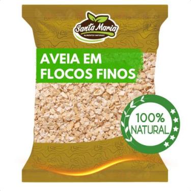 Imagem de Aveia em Flocos finos 1 kg - Kit com 5 Unidades -Integral - entrega rá