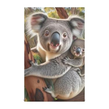 Imagem de Joisal Toalhas de prato fofas mãe coala para cozinha decorativas toalhas de mão de chá fofas panos de banho absorventes de banheiro 45 x 71 cm, pacote com 4