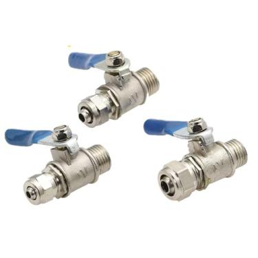 Imagem de 1 válvula de esfera de cobre pneumática rosca macho de 1/10.2 cm para tubo de 6 mm/8 mm/10 mm de conexão rápida RO osmose reversa CNC óleo de ar de água (tubo de 6 x 4 mm, 1/10.2 cm)