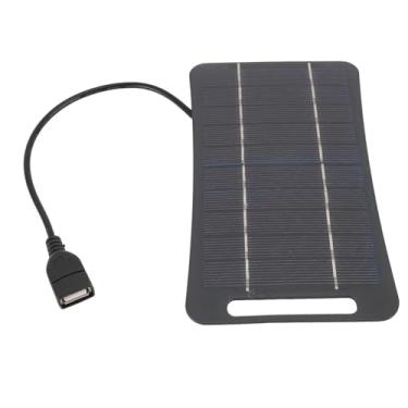 Imagem de Luqeeg Carregador Profissional de Alta Eficiência Com Painel Solar USB para Viagens de Acampamento Ao Ar Livre, Silicone Monocristalino Leve e Portátil (Preto)