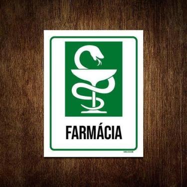 Imagem de Kit 3 Placas Sinalização Hospitalar Farmácia - Sinalizo.Com