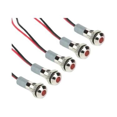 Imagem de Luzes Indicadoras LED De 6mm 5pcs À Prova d'Água 3-6V 12-24V Vermelho 