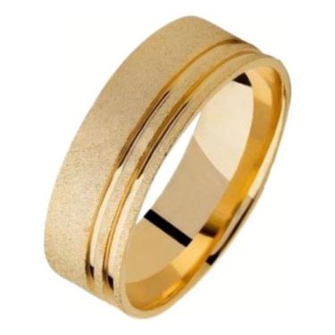 Imagem de Aliança Tungstenio Ouro 18k Noivado Antialérgico Duplo Friso - Oremte,