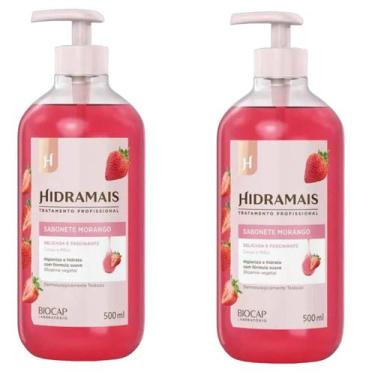 Imagem de Kit 2 Sabonete Gel Morango Delicada e Fascinante 500 ml Hidramais