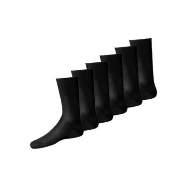 Imagem de Kit com 6 Pares de Meias Social Lupo 1100-011/049, Preto, 37-44