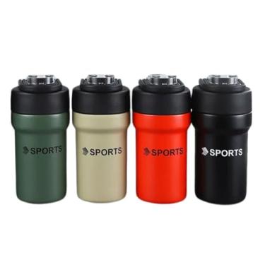 Imagem de Kit 3 Garrafa Térmica Copo Inox 500ml Canudo Alça Esporte Academia