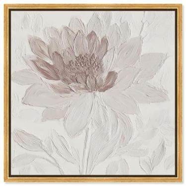 Imagem de Arte de parede floral com impressão em tela Sculptural Flower I por Art Remedy, moldura dourada, 61 x 61 cm