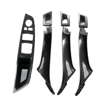 Imagem de Lhd Rhd Bege Preto Marrom Ostra Interior Do Carro Apoio De Braço Da Porta Dentro Puxar Conjunto Compatível Com Bmw Série 5 F10 F11 523i 525i 528i 530i(LHD Carbon fiber)
