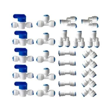 Imagem de Kit De Conexões Rápidas Push-In Para Tubos De Água RO, Conexões Em T, 
