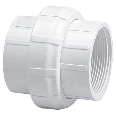 Imagem de União de PVC fêmea – SCH 40 3/4 polegadas FNPT rosca de tubo fêmea X 3/4 polegadas FNPT PVC união acoplamento - conector de união de tubo de PVC para linha de água de encanamento de esgoto doméstico - branco