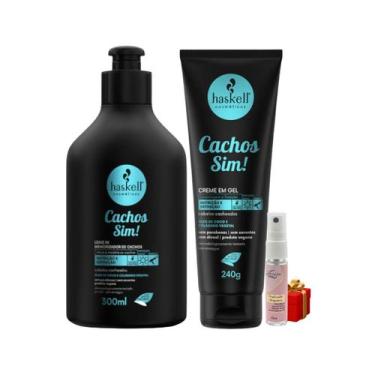 Imagem de Kit Cachos Sim 1 Leave in 300ml 1 Gel em creme 240ml + Presente Lourre