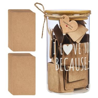 Imagem de Pote de memória Love Notes com 50 cartões em branco, presente romântico para casais, presente de aniversário para namorado, namorada, marido, esposa