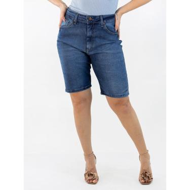 Imagem de Bermuda Feminina Plus Size Alta Ciclista Jeans Elastano Anticorpus-Feminino