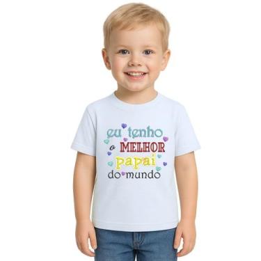 Imagem de Camiseta Melhor Papai Do Mundo Estampa Personalizada - Use P4, Branco,