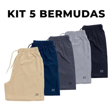 Imagem de Kit 5 Bermudas Masculinas Academia Treino Shorts Elástico Luzzoo-Masculino