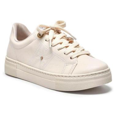Imagem de Tênis Casual Feminino Via Marte 138-005-04, Creme, 35