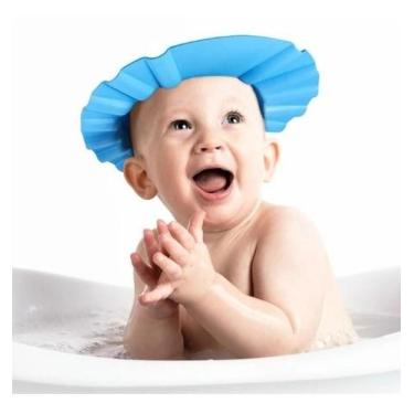 Imagem de Chapéu De Banho Protetor Viseira Lava Cabeça Bebês Crianças - I Love N