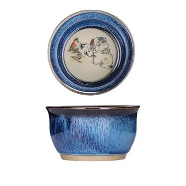 Imagem de Xícara de chá de transformação de forno de doze zodíacos de cerâmica chinesa, com capacidade de 567 g. Tamanho: 5,8 * 3,8 cm-A4