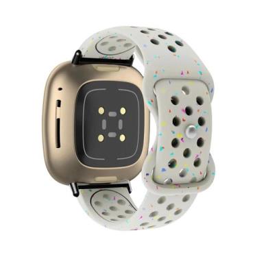 Imagem de Pulseira De Silicone Para Fitbit Versa 1 2 3 4 Sense 2 Versa 3 4 Lite,