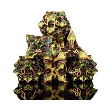Imagem de Conjunto De Dados De Metal Premium Coloridos Para Jogos De RPG De Mesa
