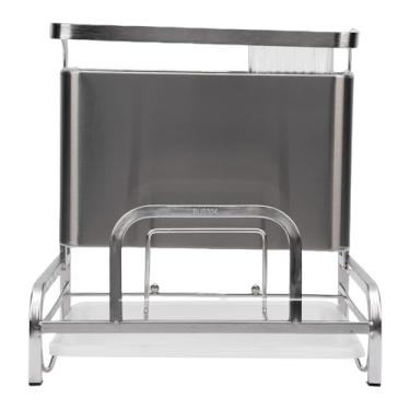 Imagem de GLOGLOW Utensílios de Bancada Em Camadas Duplas, Escorredor de Pratos de Aço Inoxidável, Rack Organizador de Cozinha de Grau 304 para Cozinhas Pequenas