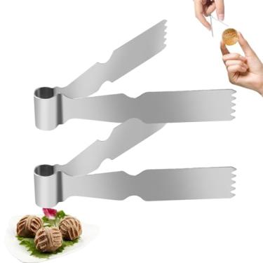 Imagem de Pinças de alimentos | 2 peças de ferramentas antiaderentes para assar – pinça de aperitivo, ferramenta de crimpagem, para pastelaria, massa, biscoito, aperitivo, salada, casa, padaria, restaurante