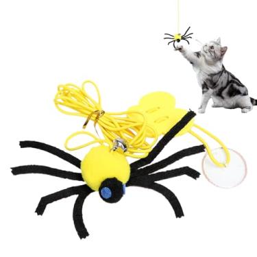 Imagem de Brinquedo para gatos de teto | Teaser de jogo de aranha de corda elástica, brinquedo interativo para gatos de raça pequena, média e grande