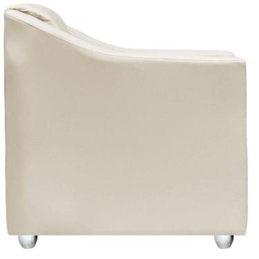 Imagem de Kit 6 Poltronas Mila Corino Cores Pé De Plástico Cromado - Bege Corino