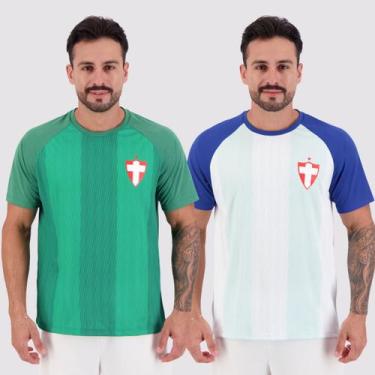 Imagem de Kit 2 Camisas Palmeiras Savoia Raglan Branca e Verde, GG