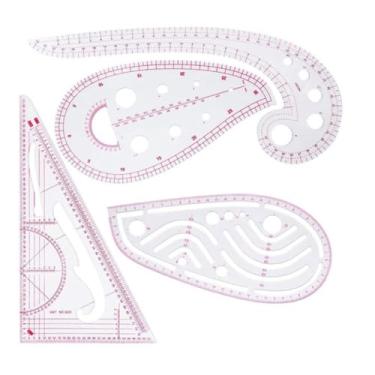 Imagem de Régua de confecção e alfaiataria de 4 peças (régua combinada)