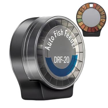 Imagem de Alimentador Automático De Peixes Para Aquário | Dispensador Automático de Comida para Aquário com 6 Temporizadores e 21 Compartimentos | Alimentador Programável para Tanque de Peixes | Para Tartarugas