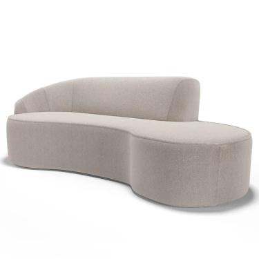 Imagem de Sofá Living  4 Lugares 280cm Braço Esquerdo Mozart D06 Boucle Bege - Mpozenato