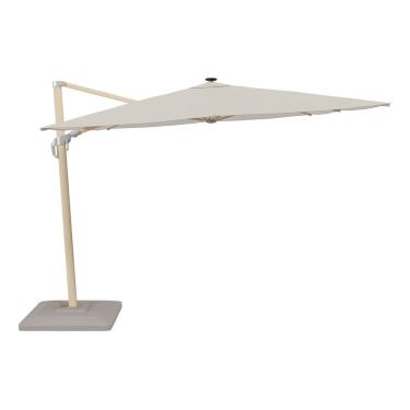 Imagem de Ombrelone Lateral Retangular Aluminio Branco Com Led E Base
