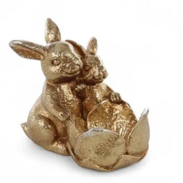 Imagem de Coelho Da Pascoa Goldy Cesto Flor 16x6cm 1094429 1Unid