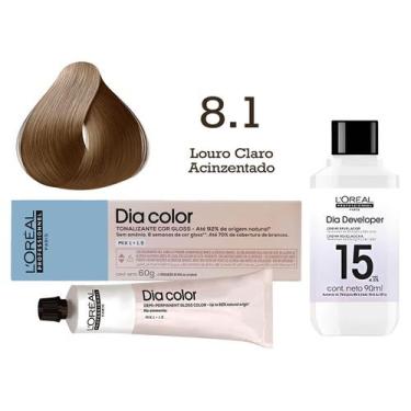 Imagem de Tonalizante Dia Color 8.1 Louro Claro Acinzentado + Emulsão Reveladora