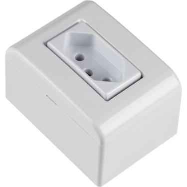 Imagem de Caixa de Sobrepor com 1 Tomada 2p+t 10 Ampères 250 Volts Lixflex Branca 57304002 Tramon...