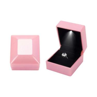 Imagem de Caixa De Anel Com Luz LED Vermelha, Presente Luxuoso Para Proposta De 