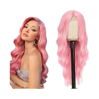 Imagem de Peruca Sintética Cacheada Ondulada De 28 Polegadas Com Renda, Resisten