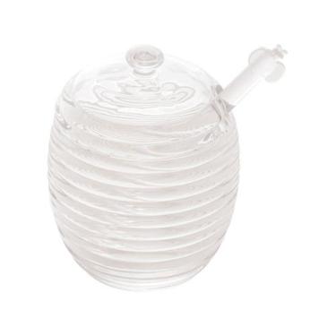 Imagem de Açucareiro de Cristal com Colher 210ml para Café Açúcar Mel Design Ele