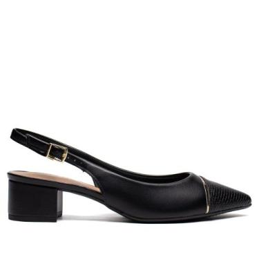 Imagem de Sapato Feminino Beira Rio Bico Fino Napa Turim Preto, Preto, 37